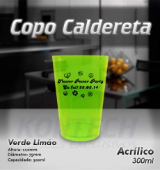 Copo Caldereta Acrílico Verde Limão 300 ml